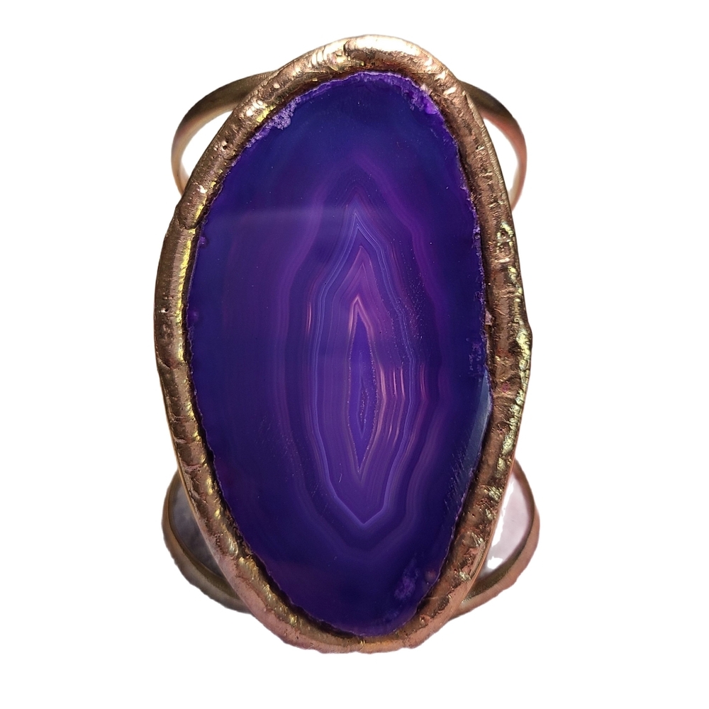 From St Xavier Purple Gold Cuff Bracelet - Picture 2 of 7